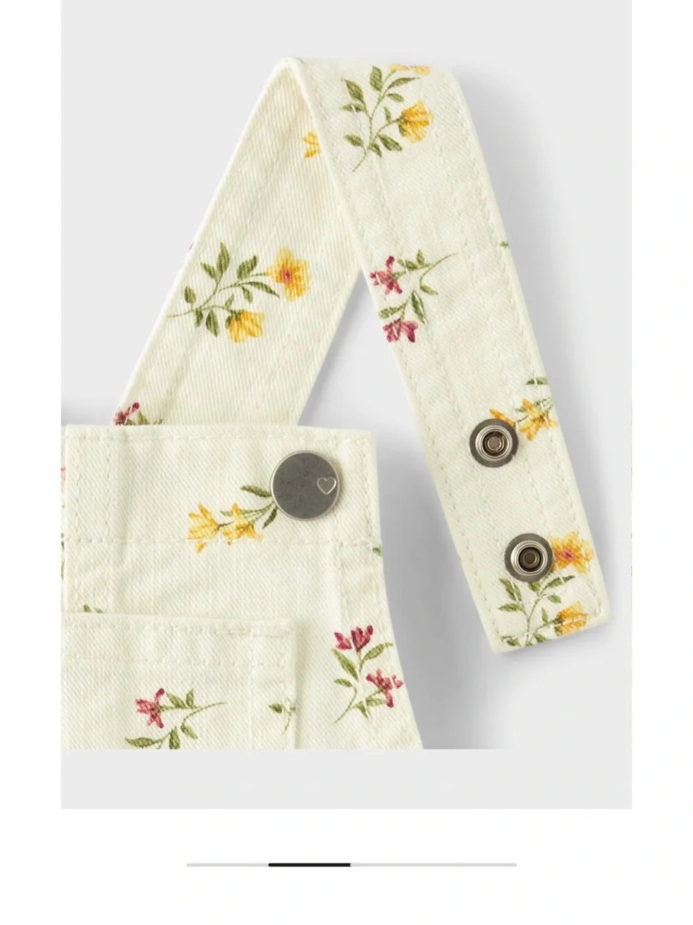 The Children's Place Cream Floral Short Overalls
